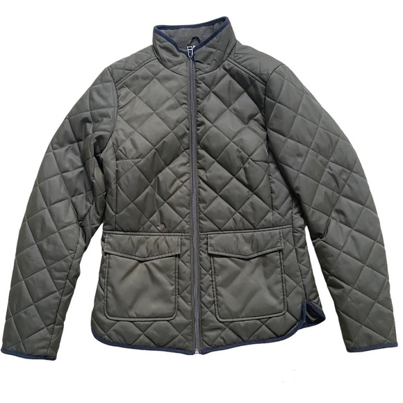 H&M Quilted Jacket Olive Green Size 4 - Picture 1 of 7